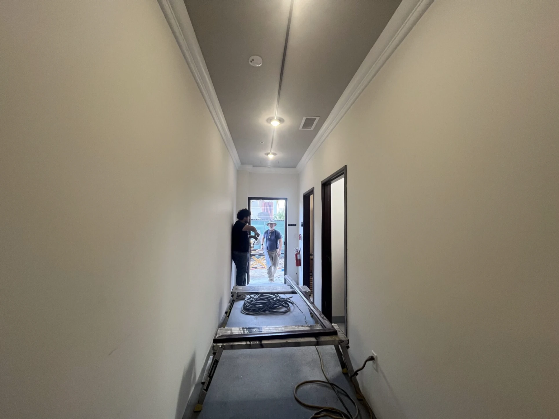 hallway painting and drywall preparation in Tampa Florida