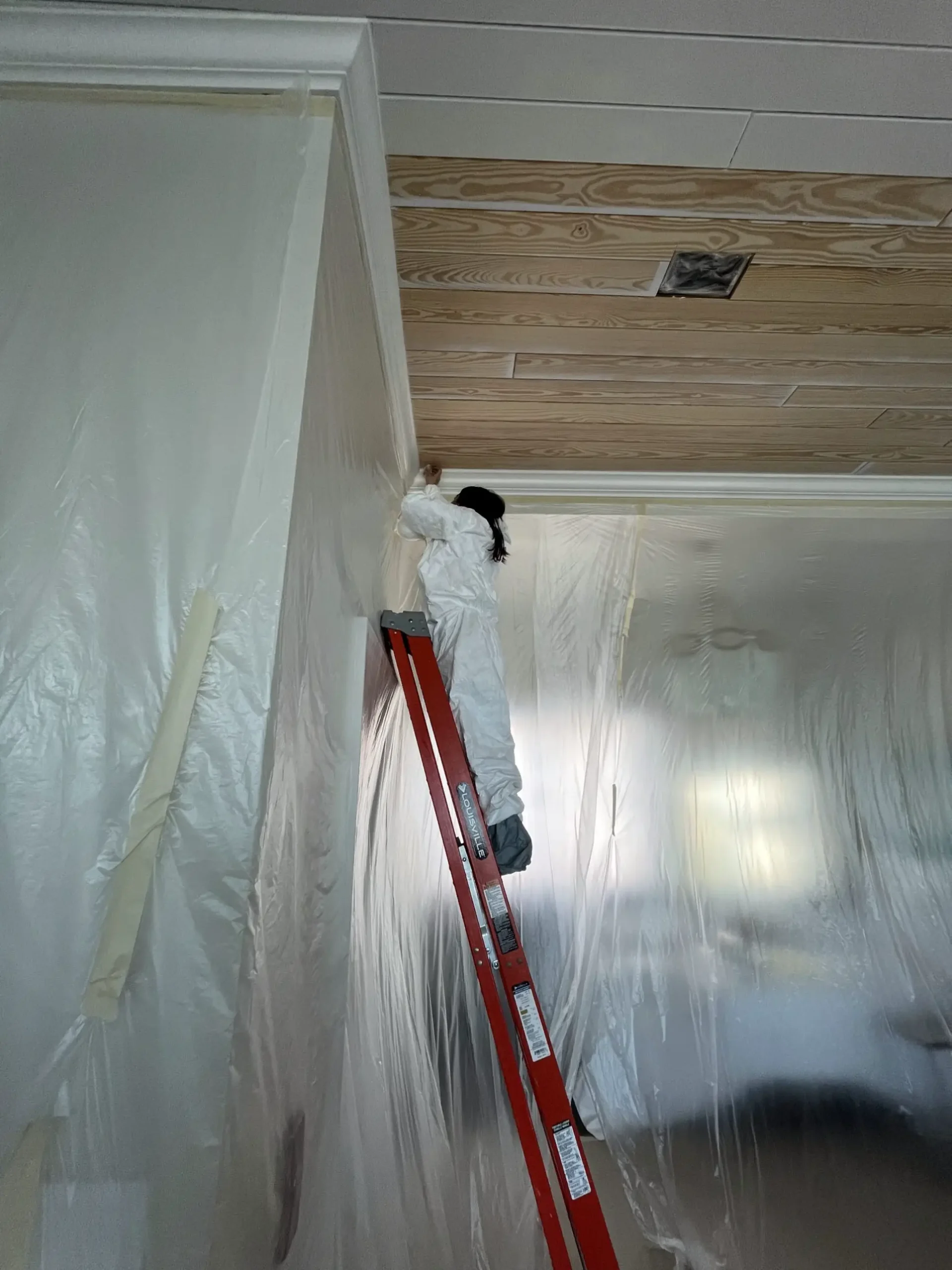 Ceiling receiving professional painting treatment